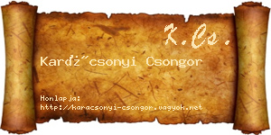 Karácsonyi Csongor névjegykártya